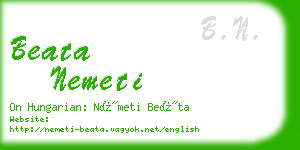 beata nemeti business card